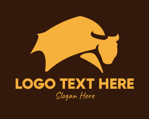 Ranching - Yellow Livestock Bull logo design