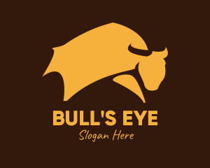 Yellow Livestock Bull logo design