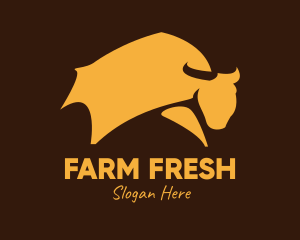 Yellow Livestock Bull logo design