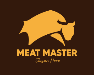 Yellow Livestock Bull logo design