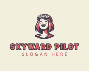 Pilot - Happy Woman Pilot logo design