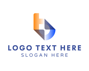 Online - Gradient Tech Letter B logo design