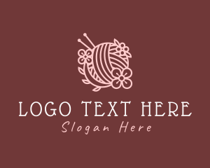 Knitter - Yarn Floral Knit logo design