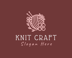 Knit - Yarn Floral Knit logo design