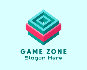 Maze Cube Game logo design