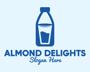 Glass Milk Bottle  logo design