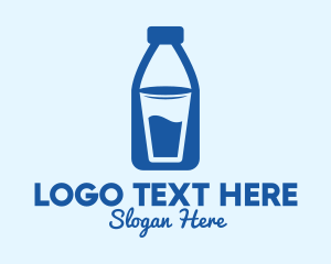 Milk - Glass Milk Bottle logo design