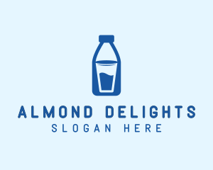 Glass Milk Bottle  logo design