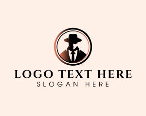 Suit - Detective Investigator Man logo design