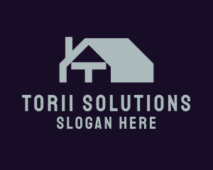 Geometric Home Letter T  logo design