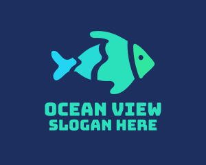 Gradient Pet Fish  logo design