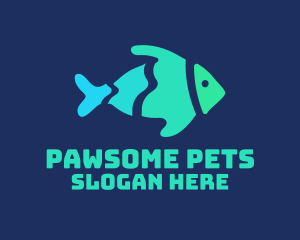 Gradient Pet Fish  logo design