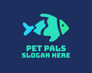 Gradient Pet Fish  logo design