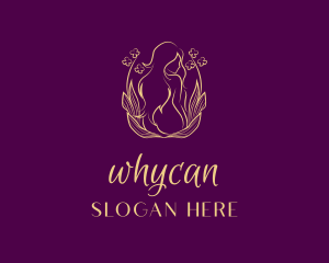 Floral Organic Nude Woman Logo