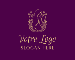 Relaxation - Floral Organic Nude Woman logo design