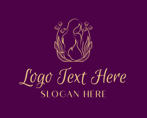 Floral Organic Nude Woman Logo