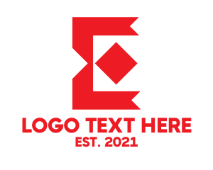 Marker - Red Monogram E logo design