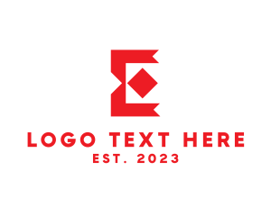 Marker - Red Monogram Letter E logo design