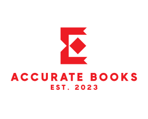 Bookkeeping - Red Monogram Letter E logo design
