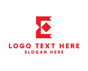 Red Monogram Letter E Logo