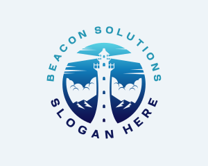 Beacon - Coastal Lighthouse Tower logo design