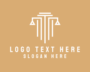 Constitution - Law Column Pillar logo design