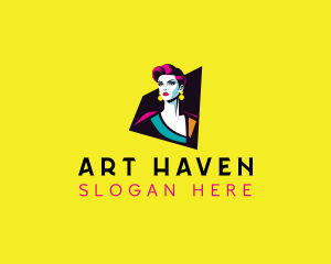 Pop Art Woman Makeup logo design