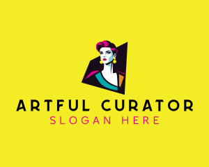 Pop Art Woman Makeup logo design