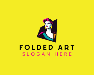 Pop Art Woman Makeup logo design