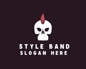 Skull Mohawk Rock Band logo design