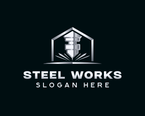 Steel Laser Cutting logo design