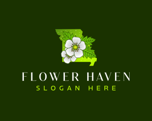 Missouri Hawthorn Blossom logo design