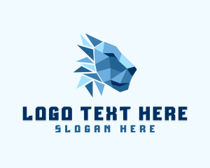 Hunter - Lion Ice Head logo design
