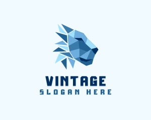 Hunting - Lion Ice Head logo design