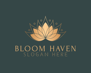 Golden Lotus Flower logo design