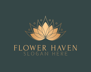 Golden Lotus Flower logo design