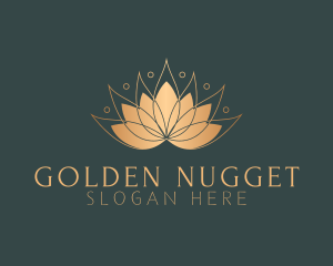 Golden Lotus Flower logo design