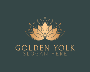 Golden Lotus Flower logo design