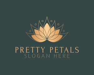 Golden Lotus Flower logo design