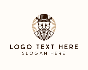 Hat - Victorian Top Hat Fox logo design