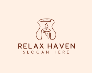 Candle Massage Relaxation logo design