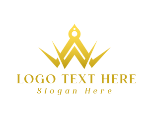 Pageant - Elegant Golden Crown logo design