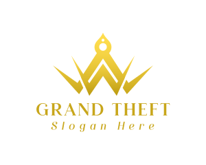 Golden - Elegant Golden Crown logo design