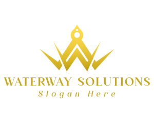 Elegant Golden Crown logo design