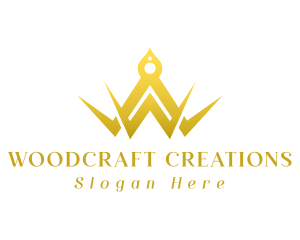 Elegant Golden Crown logo design