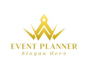 Pageant - Elegant Golden Crown logo design