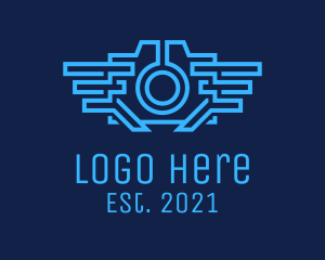 Video - Futuristic Cyber Camera logo design