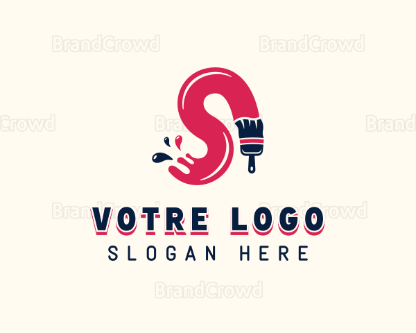 Paint Brush Renovation Letter S Logo