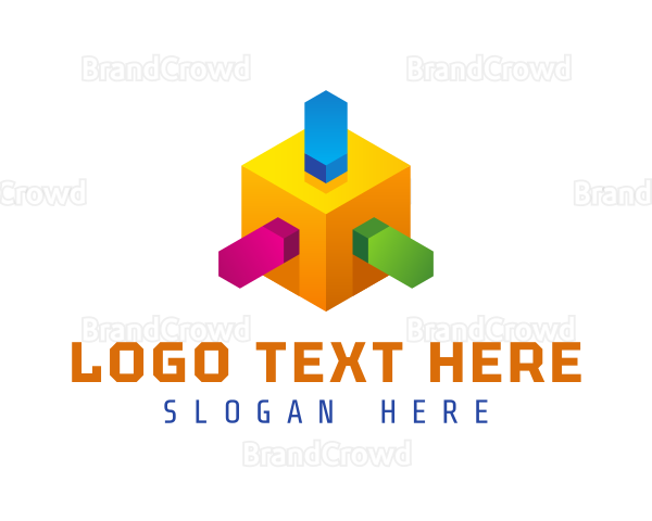 3D Geometric Box Logo