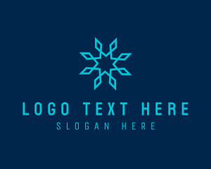 Refrigeration - Cold Ice Snowflake logo design